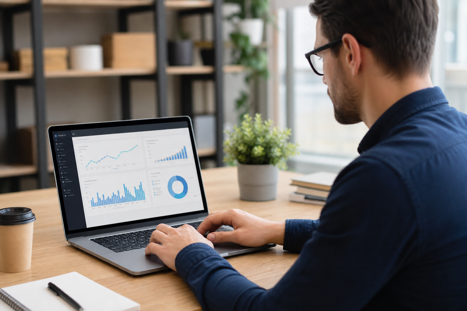 Operator reviewing e-commerce conversion and sales analytics
